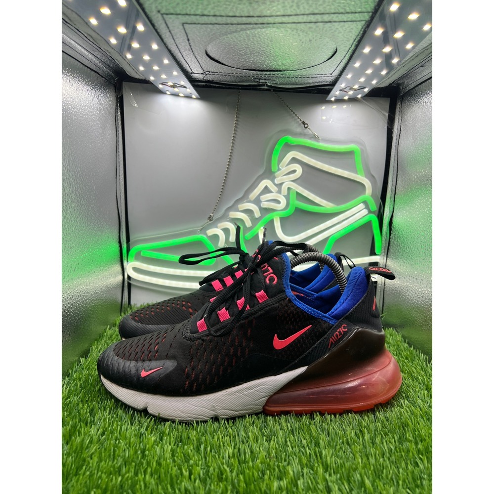 Nike Air Max 270 Womens 9 Black Hyper Pink Racer Blue DZ4407-600 Sneakers
